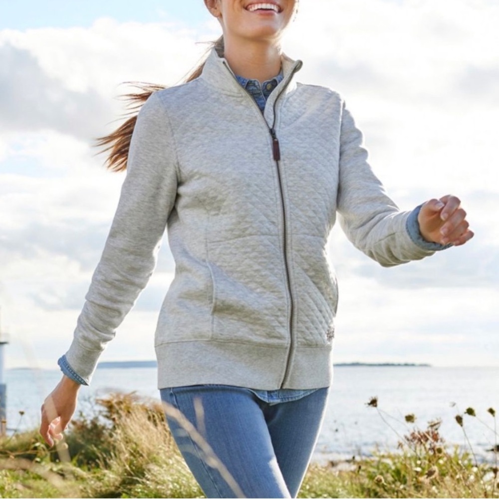 L.L. Bean Gray Quilted Sweatshirt